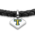 click to view Trinity College Leather Bracelet with Sterling Silver Tag - Black - Image 2
