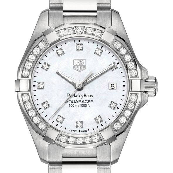 Berkeley Haas Women's TAG Heuer Steel Aquaracer with MOP Diamond Dial & Bezel - Image 1