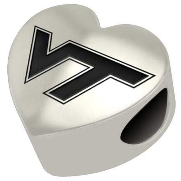 Virginia Tech Heart Shaped Bead