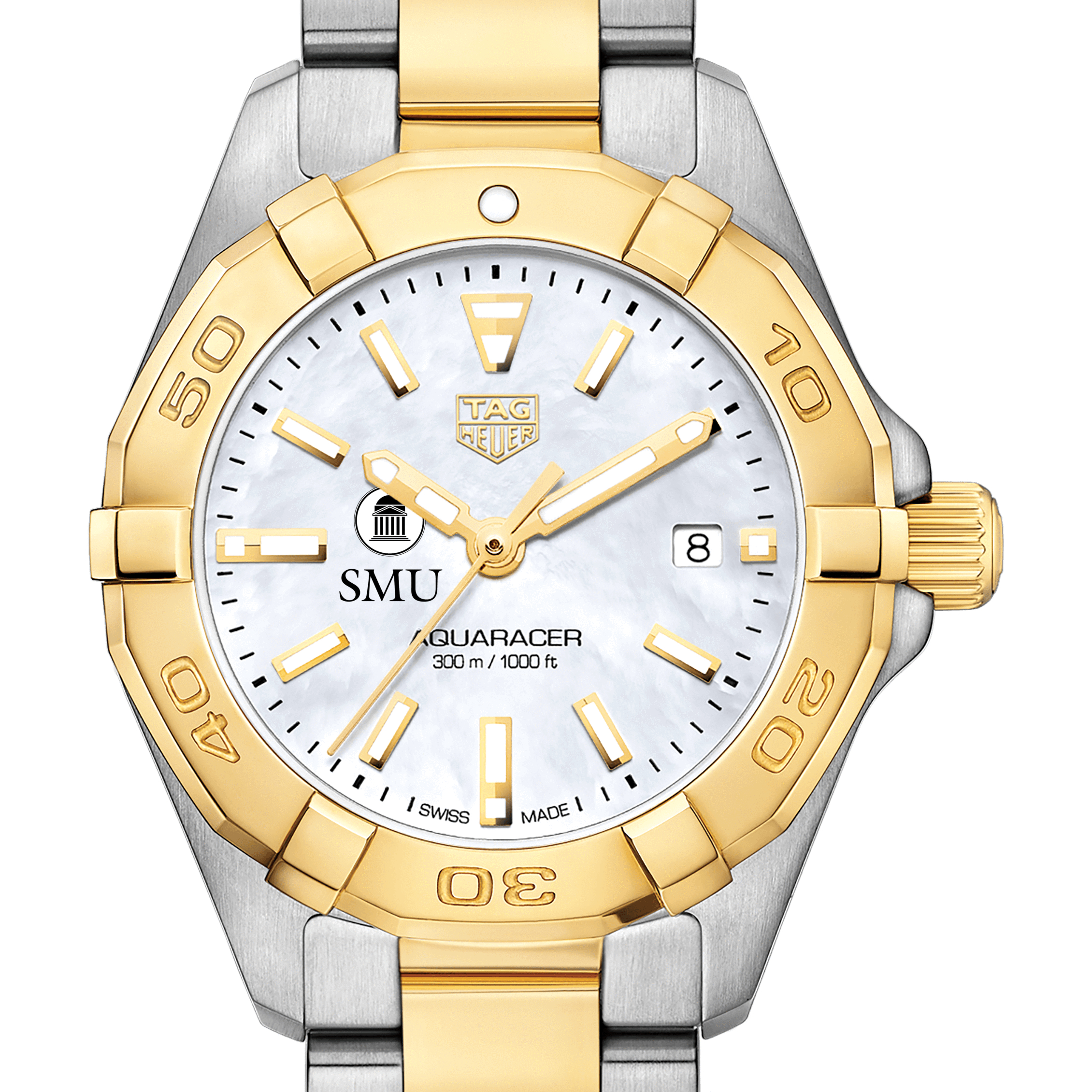 Southern Methodist University TAG Heuer Two-Tone Aquaracer for Women