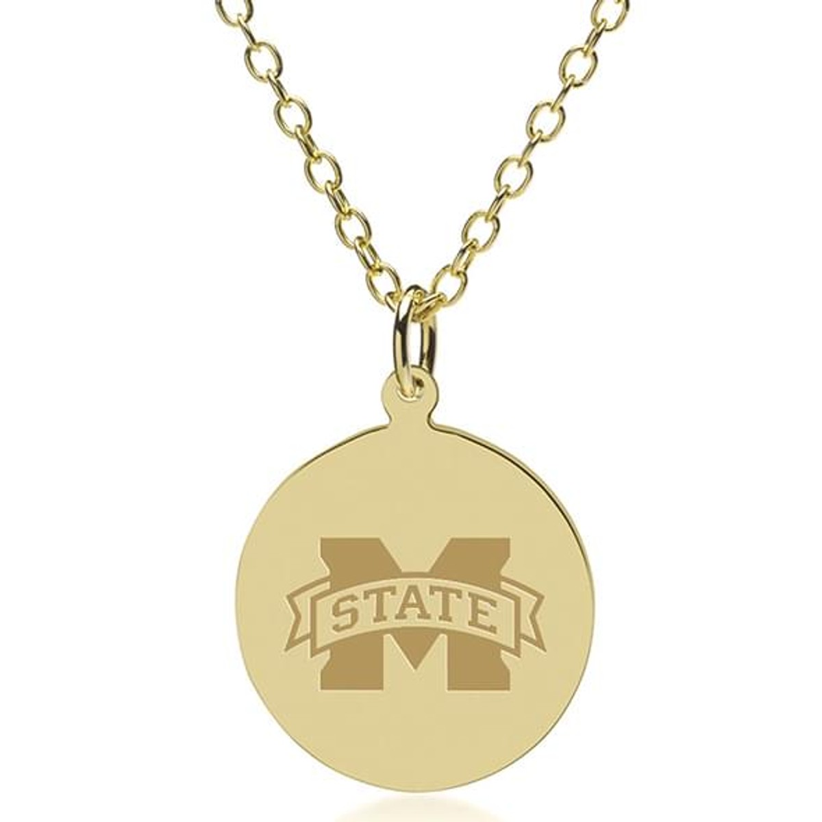 Mississippi State 14K Gold Pendant & Chain at M.LaHart & Co.