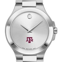 Texas A&M Men's Movado Collection Stainless Steel Watch with Silver Dial