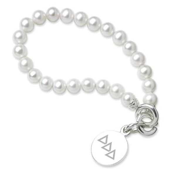 Delta Delta Delta Pearl Bracelet with Sterling Silver Charm - Image 1
