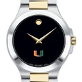 University of Miami Men's Movado Collection Two-Tone Watch with Black Dial - Image 1