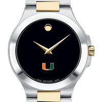 University of Miami Men's Movado Collection Two-Tone Watch with Black Dial