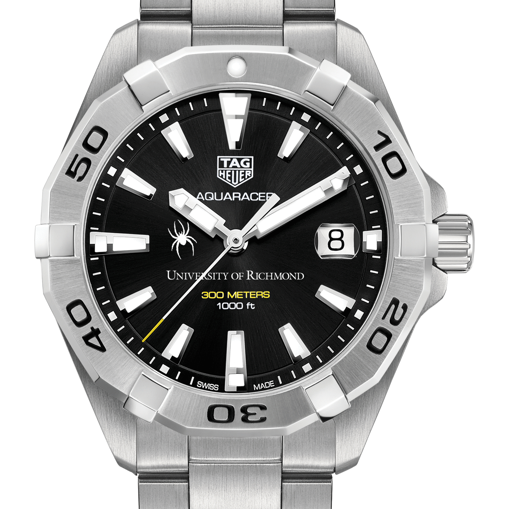 University of Richmond Men's TAG Heuer Steel Aquaracer with Black Dial