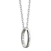 Appalachian State Monica Rich Kosann "Carpe Diem" Poesy Ring Necklace in Silver