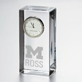 Michigan Ross Tall Glass Desk Clock by Simon Pearce - Image 1