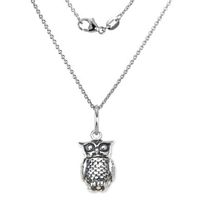 Chi Omega Sterling Silver Necklace with Owl Charm