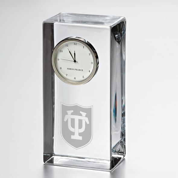 Tulane Tall Glass Desk Clock by Simon Pearce - Image 1