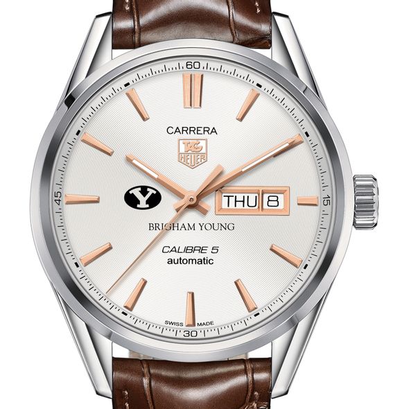 Brigham Young University Men's TAG Heuer Day/Date Carrera with Silver Dial & Strap