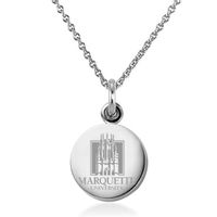 Marquette Necklace with Charm in Sterling Silver