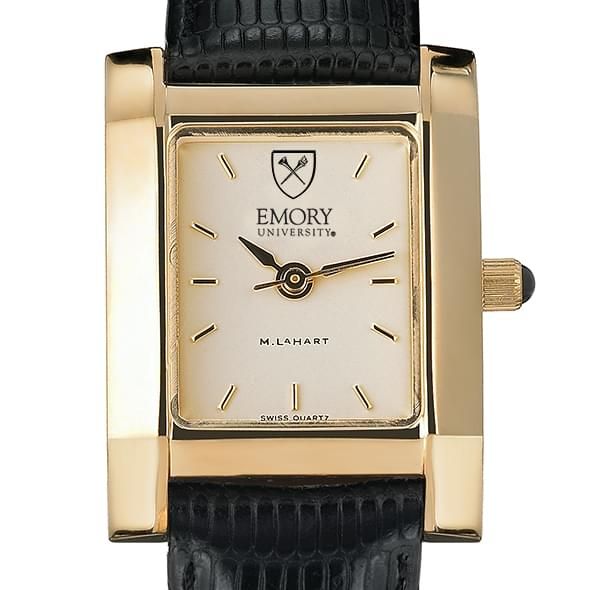 Emory Women's Gold Quad Watch with Leather Strap