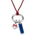 Ole Miss Silk Necklace with Enamel Charm & Sterling Silver Tag - Image 2