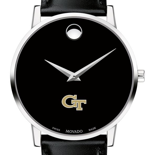 Georgia Tech Men's Movado Museum with Leather Strap - Image 1