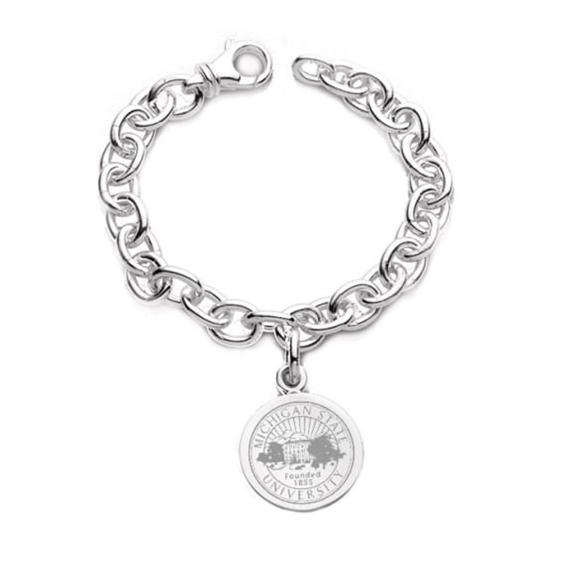 Michigan State Sterling Silver Charm Bracelet at M.LaHart & Co.