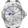Kansas State Men's TAG Heuer Steel Aquaracer with Silver Dial - Image 1