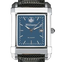 Williams College Men's Blue Steel Quad with Leather Strap