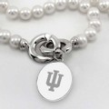 Indiana University Pearl Necklace with Sterling Silver Charm - Image 2