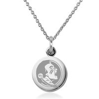 Florida State University Necklace with Charm in Sterling Silver