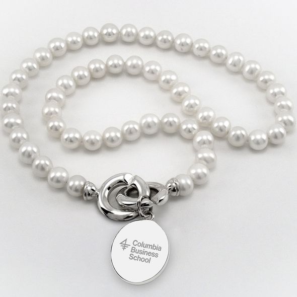 Columbia Business Pearl Necklace with Sterling Silver Charm - Image 1