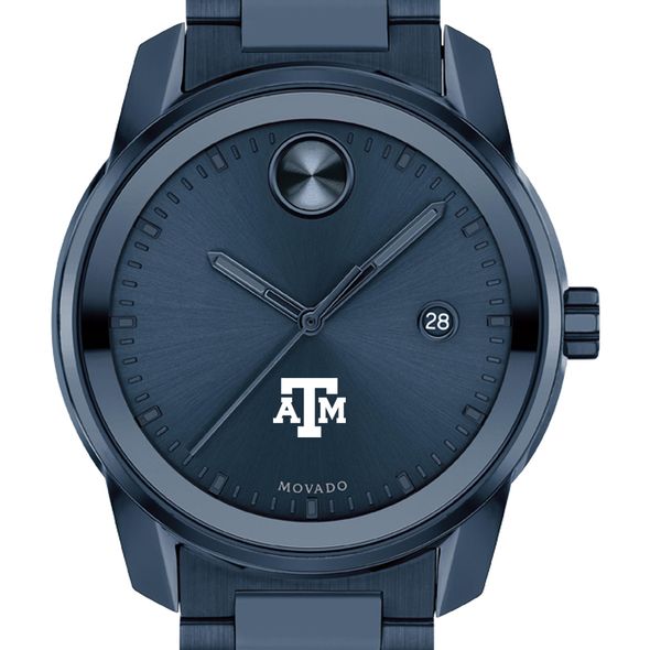 Texas A&M University Men's Movado BOLD Blue Ion with Date Window - Image 1