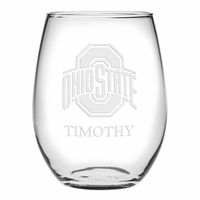 Ohio State Stemless Wine Glasses Made in the USA - Set of 2