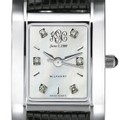 Women's Mother of Pearl Quad Watch with Diamonds & Leather Strap - Image 2