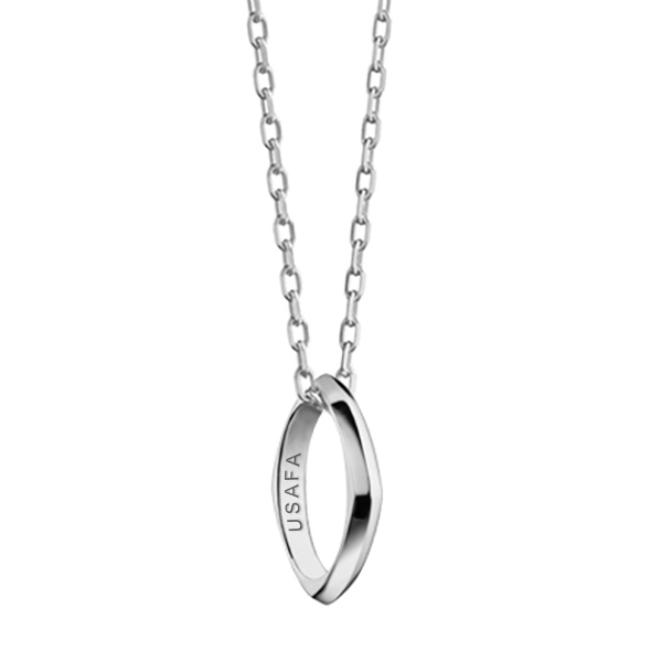 US Air Force Academy Monica Rich Kosann Poesy Ring Necklace in Silver