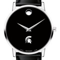 Michigan State University Men's Movado Museum with Leather Strap - Image 1