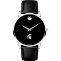Michigan State University Men's Movado Museum with Leather Strap - Image 2