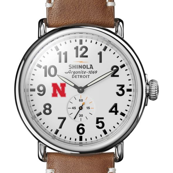 Nebraska Shinola Watch, The Runwell 47mm White Dial - Image 1