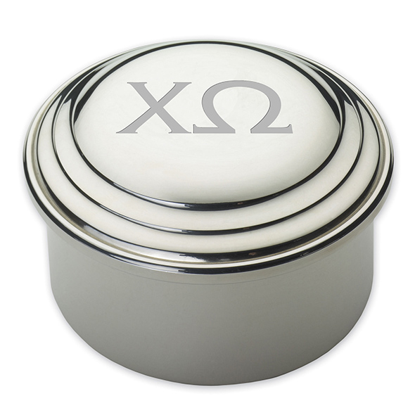 Chi Omega Pewter Keepsake Box