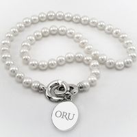 Oral Roberts Pearl Necklace with Sterling Silver Charm
