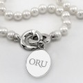 Oral Roberts Pearl Necklace with Sterling Silver Charm - Image 2