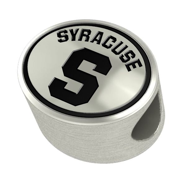 Syracuse University Enameled Bead in Black