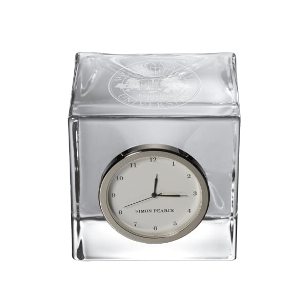 Michigan State Glass Desk Clock by Simon Pearce