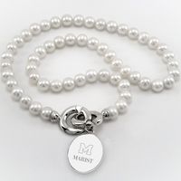 Marist Pearl Necklace with Sterling Silver Charm