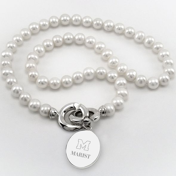 Marist Pearl Necklace with Sterling Silver Charm - Image 1