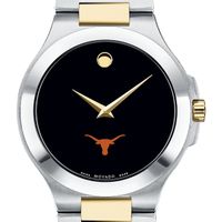 Texas Longhorns Men's Movado Collection Two-Tone Watch with Black Dial