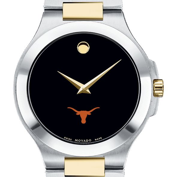 Texas Longhorns Men's Movado Collection Two-Tone Watch with Black Dial - Image 1