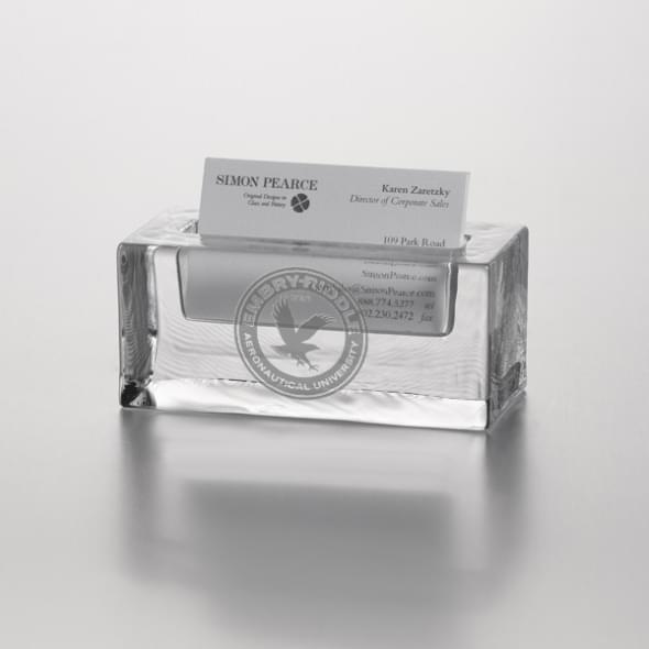 Embry-Riddle Glass Business Cardholder by Simon Pearce