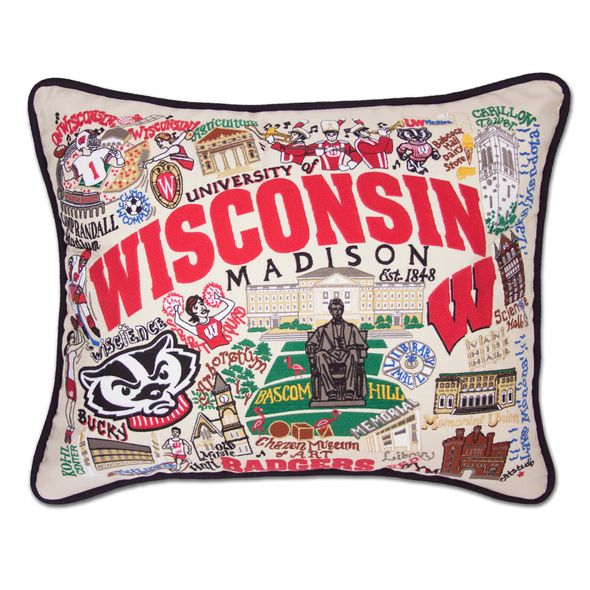 Wisconsin Embroidered Pillow - Image 1