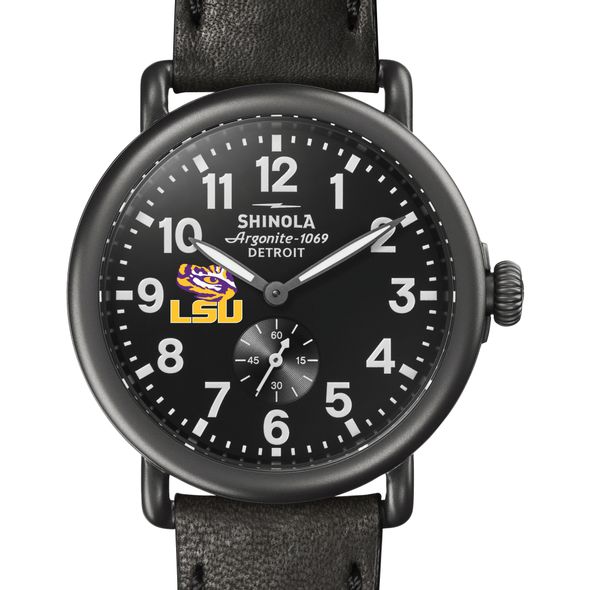 LSU Shinola Watch, The Runwell 41mm Black Dial - Image 1