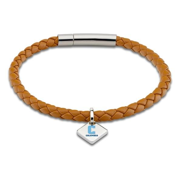 Columbia Leather Bracelet with Sterling Silver Tag - Saddle