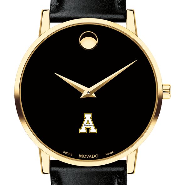 Appalachian State Men's Movado Gold Museum Classic Leather - Image 1