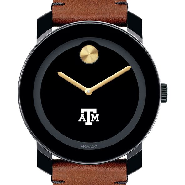 Texas A&M University Men's Movado BOLD with Brown Leather Strap - Image 1