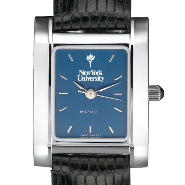NYU Women's Blue Quad Watch with Leather Strap