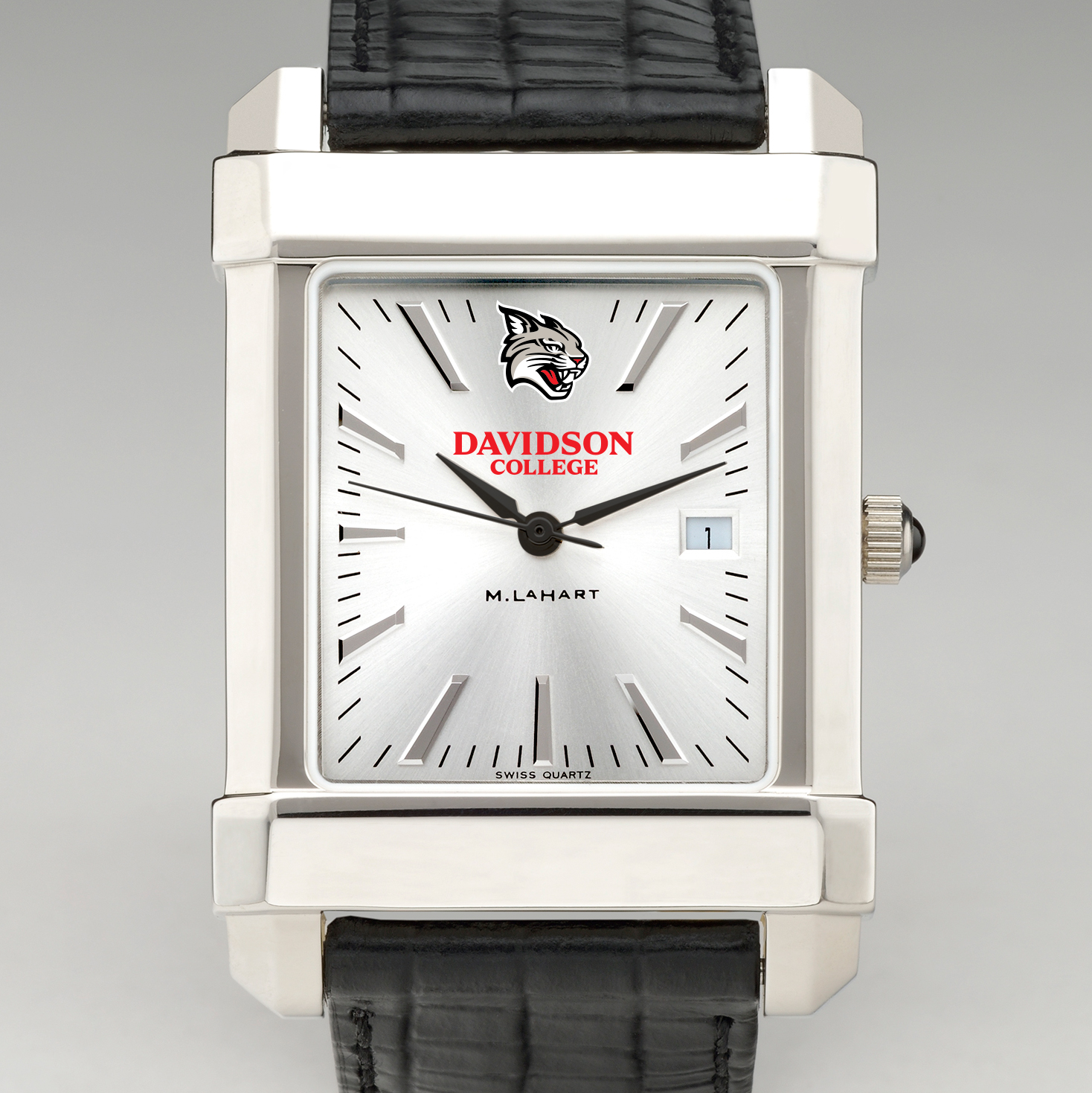 Davidson College Men's Collegiate Watch with Leather Strap
