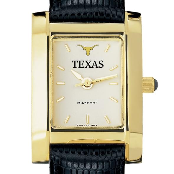 Texas Women's Gold Quad Watch with Leather Strap